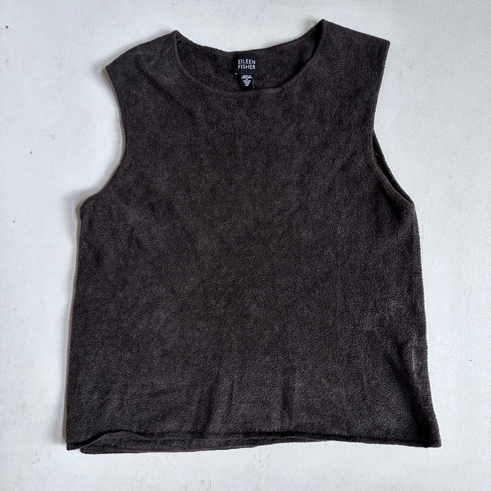 Eileen Fisher Dark Gray Cozy Sleeveless Top